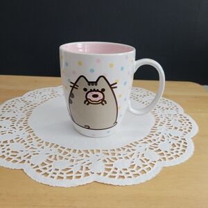 Pusheen Polka Dot Mug with Pink Interior